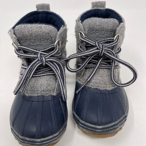 Sperry Kids Navy and Gray Waterproof Duck Boots